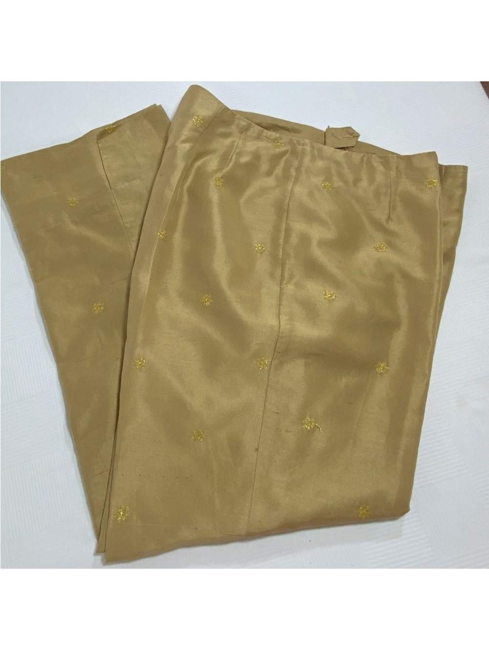 Susan Bristol Gold-Tan Embroidered Women's Dress Pants